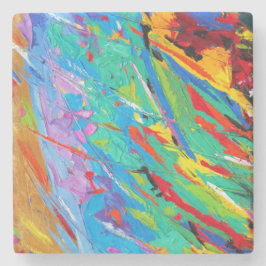 Posavasos De Piedra Resumen Paint Splatt Stone Coaster