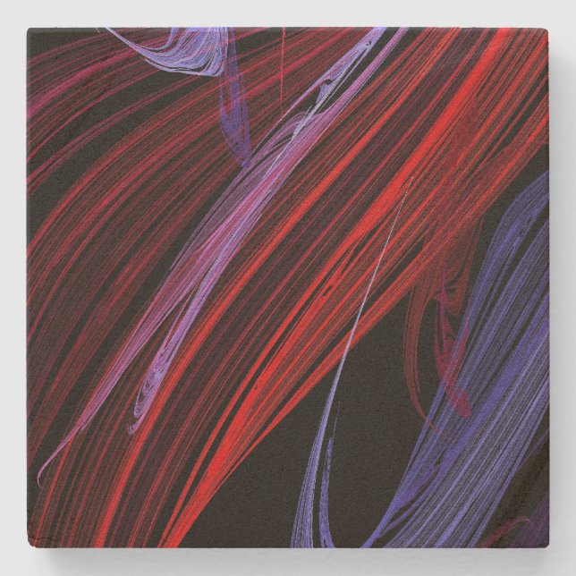 Posavasos De Piedra Resumen rojo en la montaña rusa de la plaza azul (Anverso)