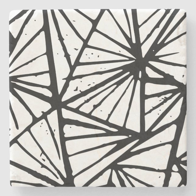 Posavasos De Piedra Resumen Triángulos Lino Imprimir escayola de piedr (Anverso)