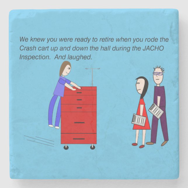 Posavasos De Piedra Retired Nurse Crash Cart Humor   Stone Magnet (Anverso)
