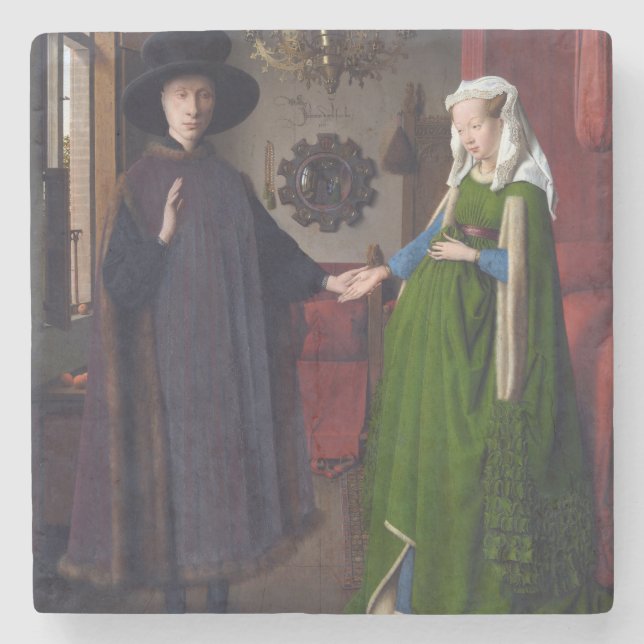 Posavasos De Piedra Retrato 1434 de ENERO VAN EYCK- Arnolfini (Anverso)