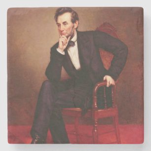 Posavasos De Piedra Retrato de Abraham Lincoln