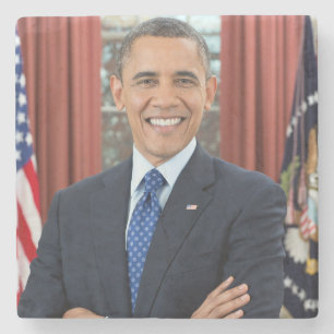 Posavasos De Piedra Retrato de Barack Obama en el Despacho Oval, Presi