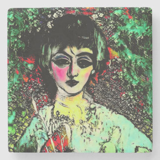 Posavasos De Piedra Retrato de Belleza Gótica