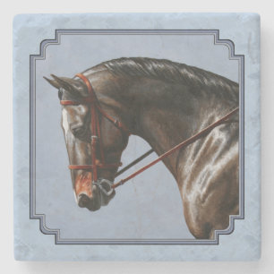 Posavasos De Piedra Retrato de Caballo de Brown Bay Oldenburg