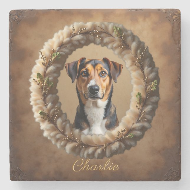 Posavasos De Piedra Retrato de Mascota Personalizado – Simplemente Sub (Anverso)