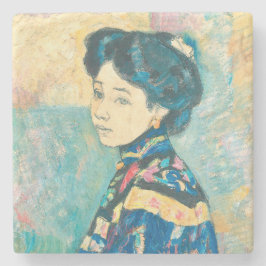 Posavasos De Piedra Retrato de mujer japonesa (por Fujishima Takeji)