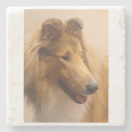 Posavasos De Piedra Retrato de un collie tosca