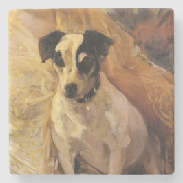 Posavasos De Piedra Retrato de un perro Jack Russell (Arte Animal)