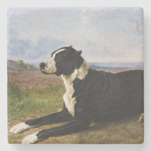 Posavasos De Piedra Retrato de un perro Mastín Labrador (Rosa Bonheur)