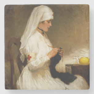 Posavasos De Piedra Retrato de una enfermera de la Cruz Roja