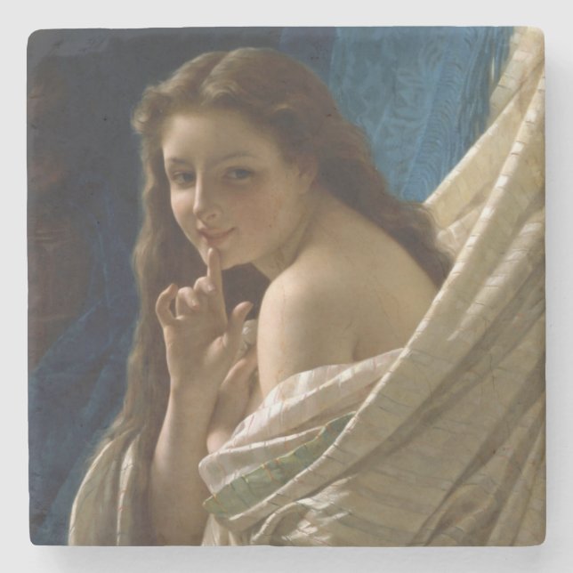 Posavasos De Piedra Retrato de una joven belleza educativa (Anverso)