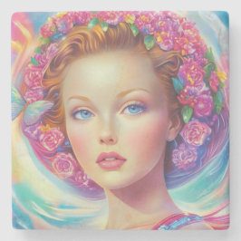 Posavasos De Piedra Retrato etéreo de la corona