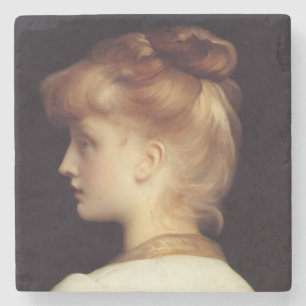 Posavasos De Piedra Retrato femenino desde atrás (de Frederic Leighton