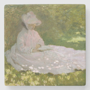 Posavasos De Piedra Retrato impresionista de primavera, Claude Monet