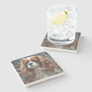 Posavasos De Piedra Retratos de la raza de perro flor 16