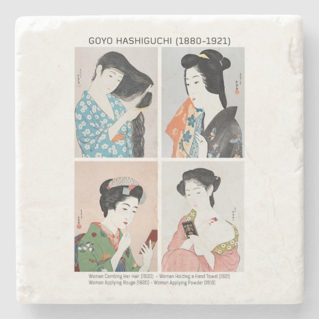 Posavasos De Piedra Retratos de mujeres japonesas - Goyō Hashiguchi (Anverso)