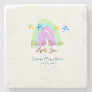 Posavasos De Piedra Retro arco iris twinkle pequeño estrellas bebé sh