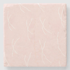 Posavasos De Piedra Retro Cottage Abstract Sketchy Lines Dusty Blush