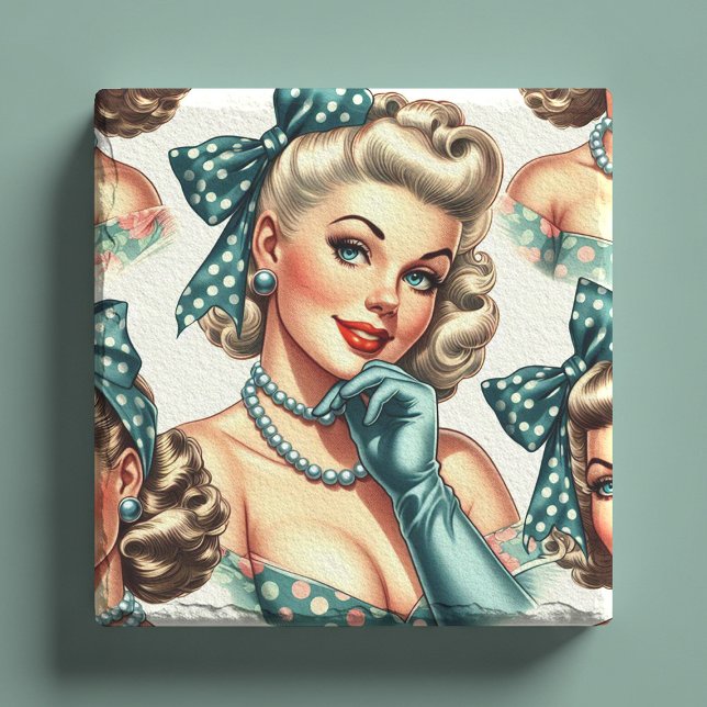 Posavasos De Piedra Retro Cute Classic Pinup (Subido por el creador)