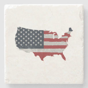 Posavasos De Piedra Retro de bandera de Estados Unidos