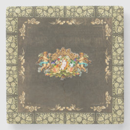 Posavasos De Piedra Retro de color con encaje y flores