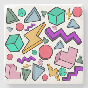 Posavasos De Piedra Retro de cosecha estética de los años 80