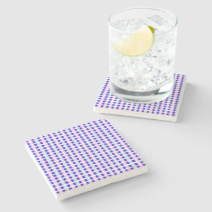 Posavasos De Piedra retro eléctrico rayado azul y púrpura