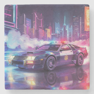 Posavasos De Piedra Retro Futuro Inspirado Costero Fanático Del Auto