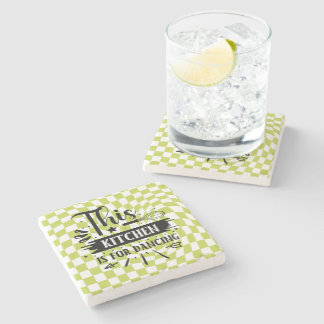 Posavasos De Piedra Retro Kitchen Sayings divertido Pink Green