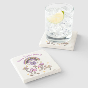 Posavasos De Piedra Retro Libera Tu Mente