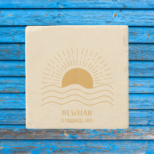 Posavasos De Piedra Retro Summer Beach Boho Sun