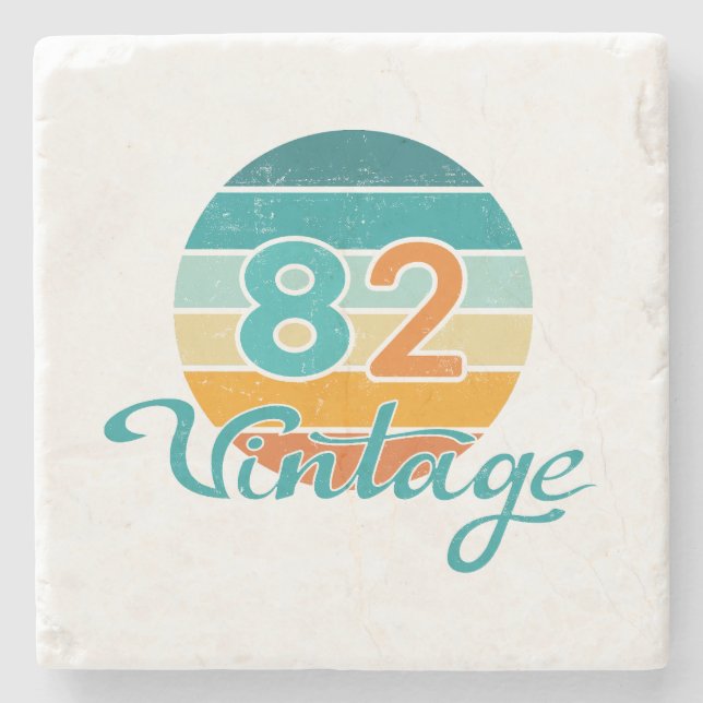 Posavasos De Piedra Retro Sunset 82 Vintage Distressed (Anverso)