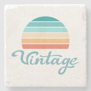 Posavasos De Piedra Retro Sunset+Guión de época con problemas