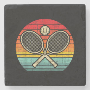 Posavasos De Piedra Retro Vintage Crosage Tennis Racket Lover