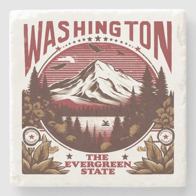 Posavasos De Piedra Retro Washington (Anverso)