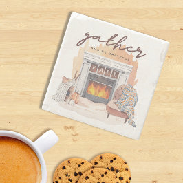 Posavasos De Piedra Reunión de Amistad Gratificada