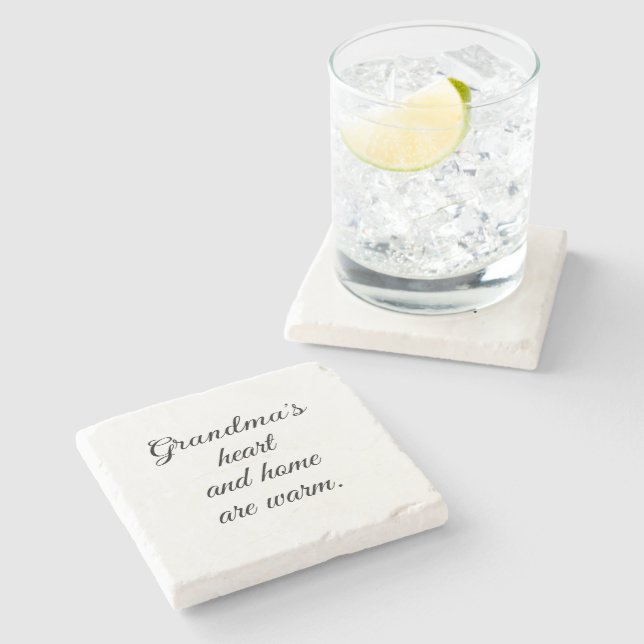 Posavasos De Piedra Reunión de familia moderna de escritura negra Mini (Lateral)