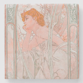 Posavasos De Piedra Reverie du Soir (1899) de Alphonse Mucha