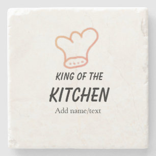 Posavasos De Piedra Rey de la cocina chef cocinando agregar nombre cor