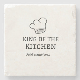 Posavasos De Piedra Rey de la cocina cocinero añadir nombre corona ha