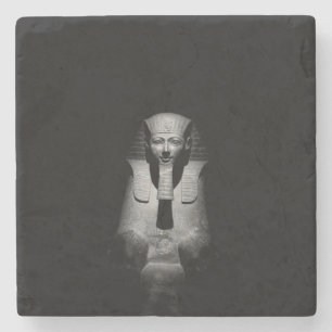 Posavasos De Piedra Rey del faraón blanco y negro