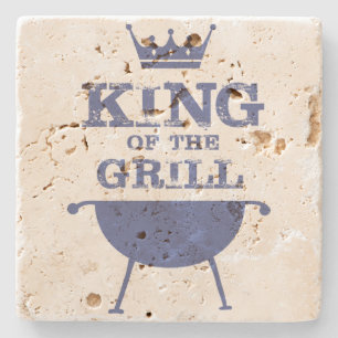Posavasos De Piedra Rey Del Grill, Azul