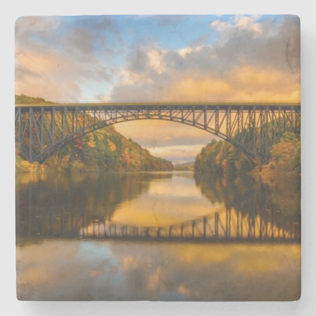Posavasos De Piedra Rey francés Bridge en caída (Anverso)