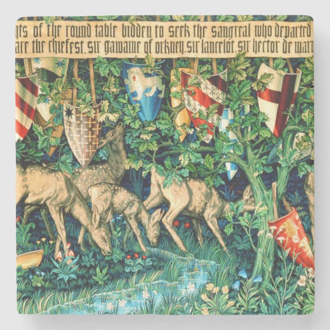 Posavasos De Piedra Rey Medieval Arthur William Morris (Anverso)