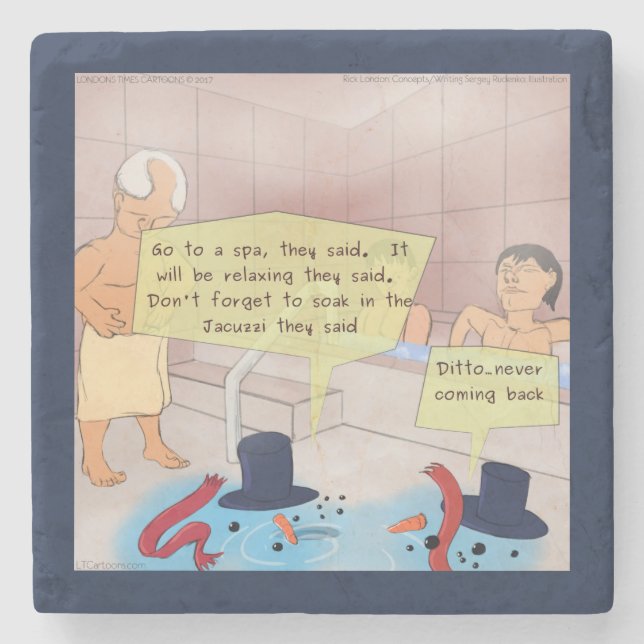 Posavasos De Piedra Rick London Comic Snowman Stone Coaster (Anverso)