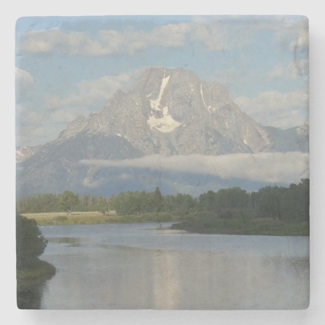 Posavasos De Piedra Río Jackson Hole en el Parque Nacional de Grand Te (Anverso)