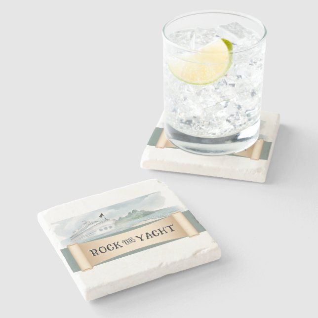 Posavasos De Piedra Rock the Yacht (Lateral)