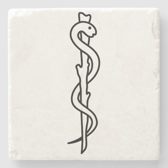 Posavasos De Piedra Rod de Asclepius (Anverso)