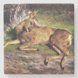 Posavasos De Piedra Roe Deer in the Forest (por Rosa Bonheur)